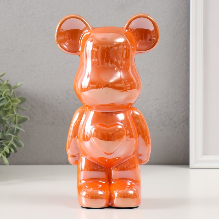 Копилка керамика Мишка оранжевый хамелеон 9,5х14х25 см копилка мишка ми коричневая керамика 19 см микс