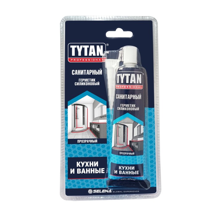 Герметик TYTAN, силиконовый, санитарный, прозрачный, 85 мл tytan professional санитарный герметик силиконовый белый 85 мл 17601