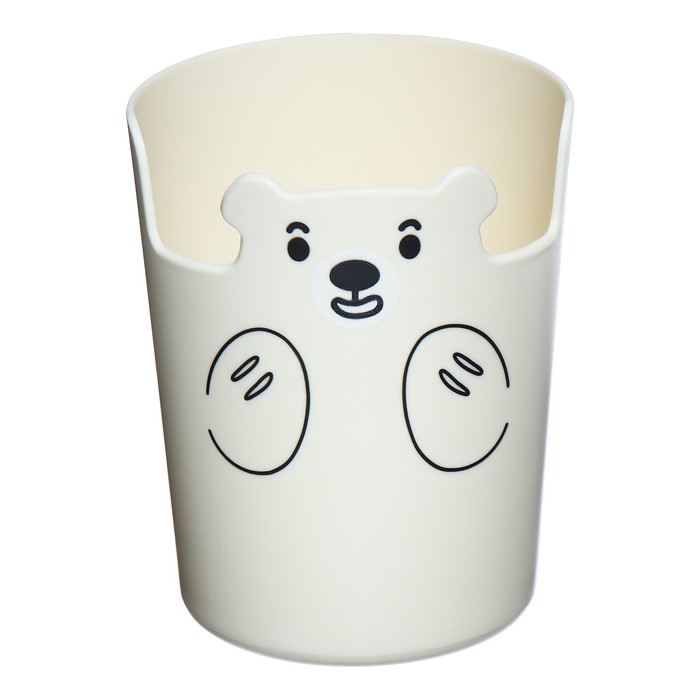 цена Подставка-стакан для канцелярии deVENTE Teddy Bear пластик белая