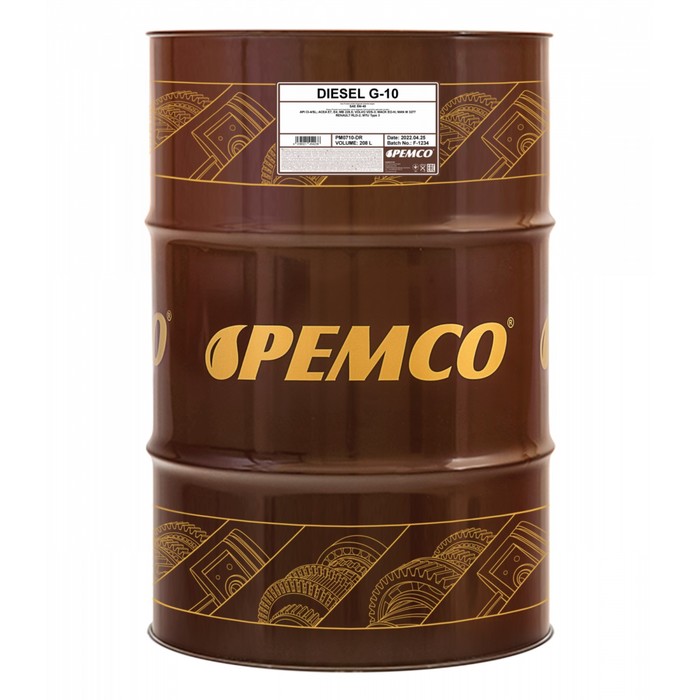 Масло моторное PEMCO DIESEL G-10 5W-40 UHPD, синтетическое, 208 л масло моторное pemco diesel g 10 5w 40 uhpd синтетическое 208 л