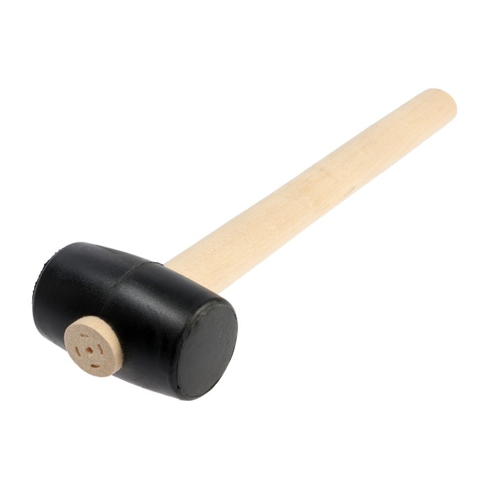Киянка ЛОМ, деревянная рукоятка, черная резина, 45 мм, 200 г
