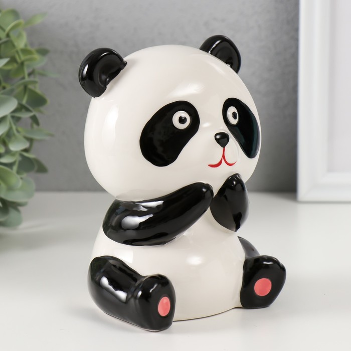 фото Копилка керамика "удивлённая панда" 11,4х10,5х13,8 см