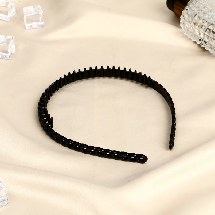фото Ободок для волос "ночка" гребень звенья, 1,8 см, чёрный