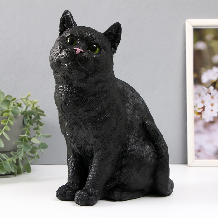 Копилка Кошка Черная окраска высота 31,5 см, ширина 16 см, длина 24 см.