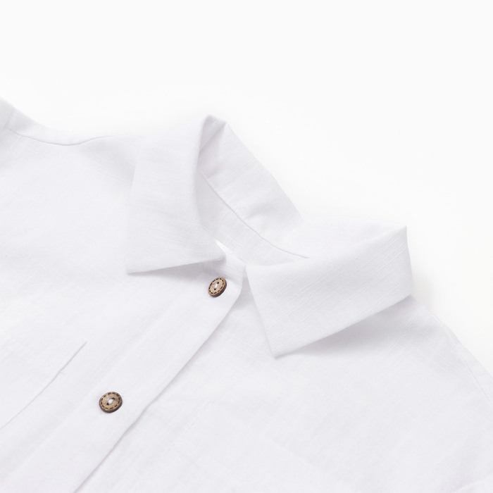 фото Рубашка для девочки kaftan linen, р.30 (98-104 см) белый