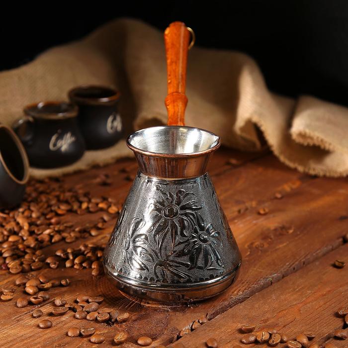 фото Турка для кофе медная «ромашка», 0,6 л