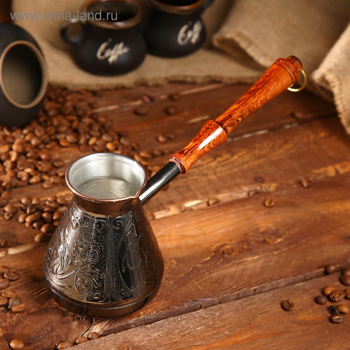 Турка для кофе медная «Орнамент», 0, 4 л турка 0 5л ибрикс медная