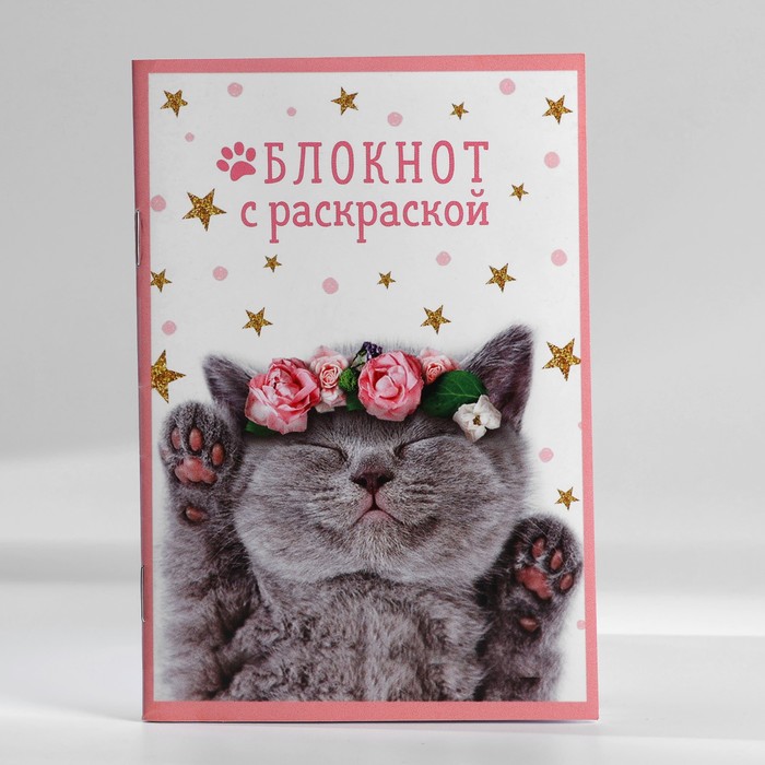 

Блокнот с раскраской А6 и ручка «Кошка»