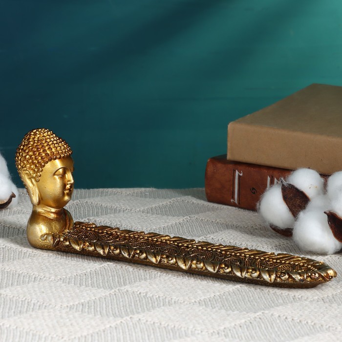 Подставка для благовоний Голова Будды, золото