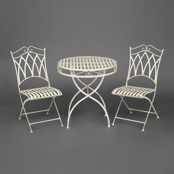 Комплект садовой мебели: стол + 2 стула Secret de Maison PALLADIO, PL08-8668/8669 комплект мебели secret de maison palladio стол 2 стула белый антик