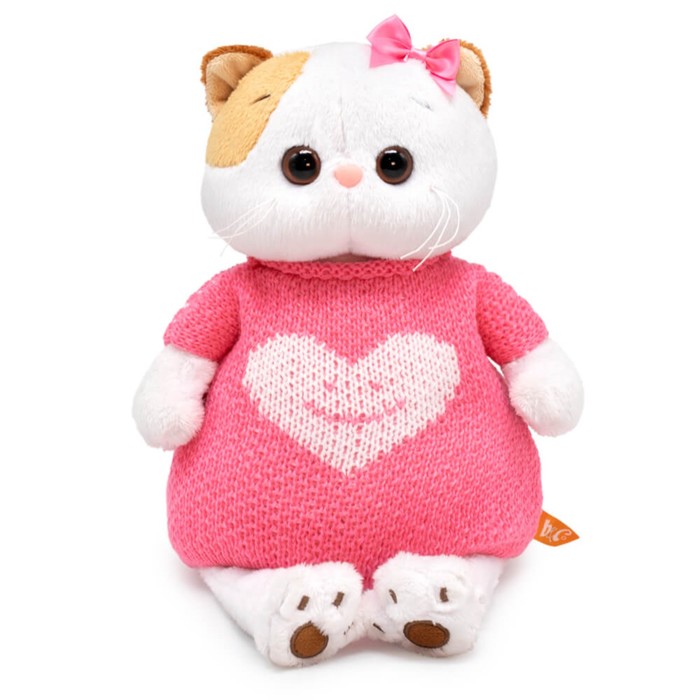 Мягкая игрушка «Ли-Ли», в вязаном платье с сердцем», 24 см budibasa кошечка ли ли в платье с шарфом 24 см многоцветный