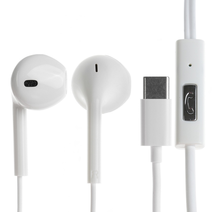 

Наушники BYZ SE528, проводные, вкладыши, микрофон, Type-C, белые