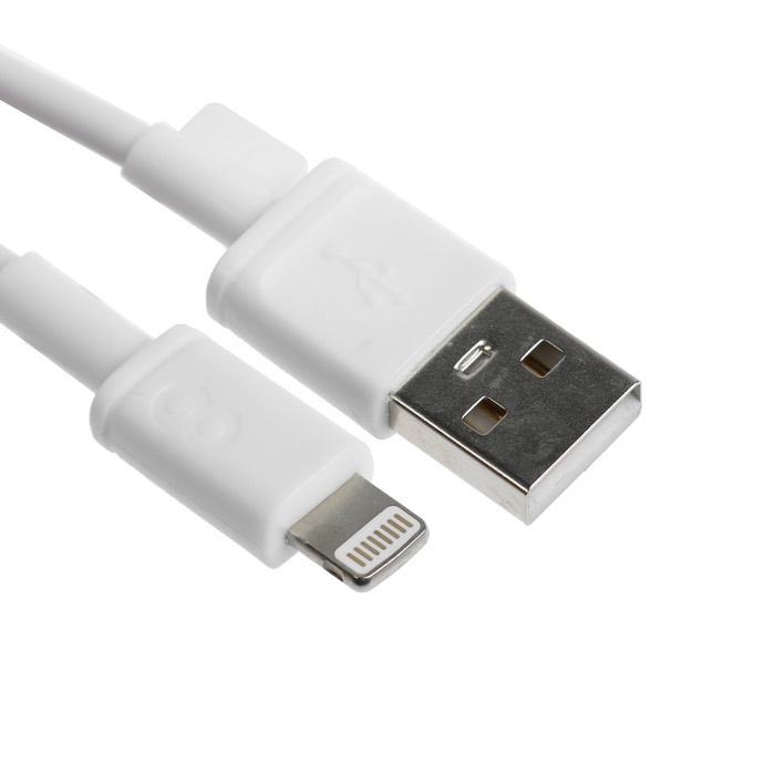Кабель BYZ BC-041, Lightning - USB, 3 А, 1 м, силикон, белый usb кабель byz x8 am microbm 1 метр 4a силикон белый
