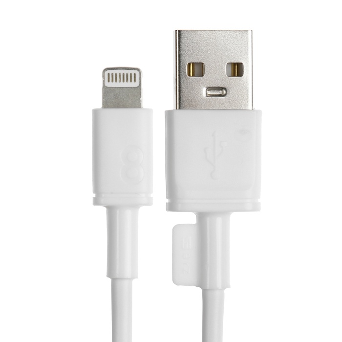 фото Кабель byz bc-041, lightning - usb, 3 а, 1 м, силикон, белый