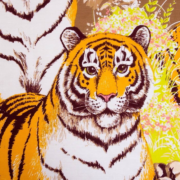 Простыня "Этель поплин" 1.5 сп Киото осень 150*210 см, 100% хлопок, поплин