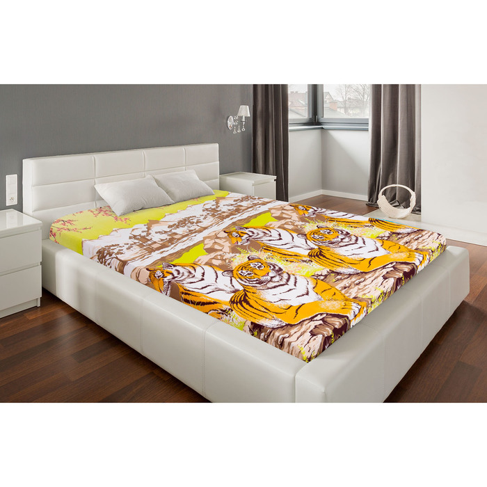 Простыня "Этель поплин" 1.5 сп Киото осень 150*210 см, 100% хлопок, поплин