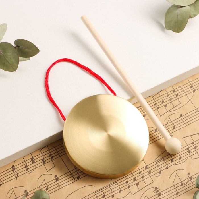 цена Музыкальный инструмент Гонг Music Life 9 см, колотушка в комплекте