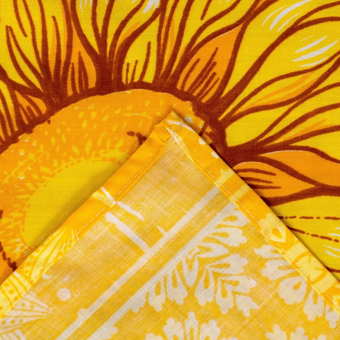 Простыня "Этель поплин" 1.5 сп Подсолнухи на желтом 150*210 см, 100% хлопок, поплин