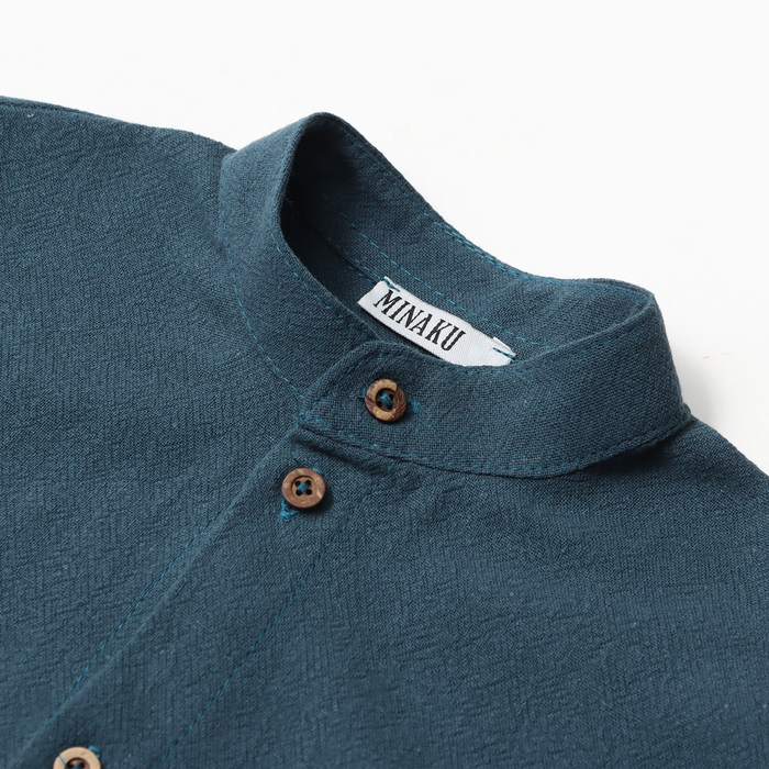 Комплект для мальчика (рубашка, шорты) MINAKU, цвет синий, рост 122 см