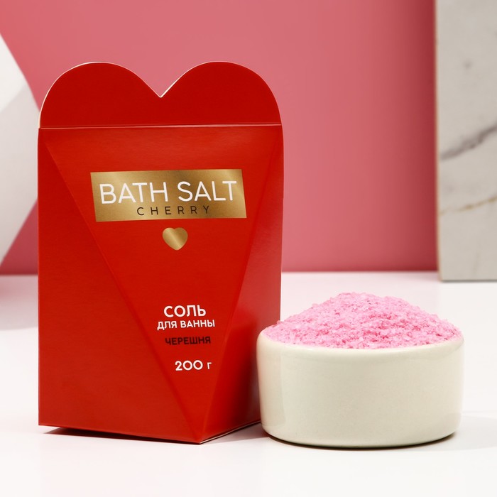 Cоль для ванны Bath Salt, 200 г, аромат черешни, ЧИСТОЕ СЧАСТЬЕ