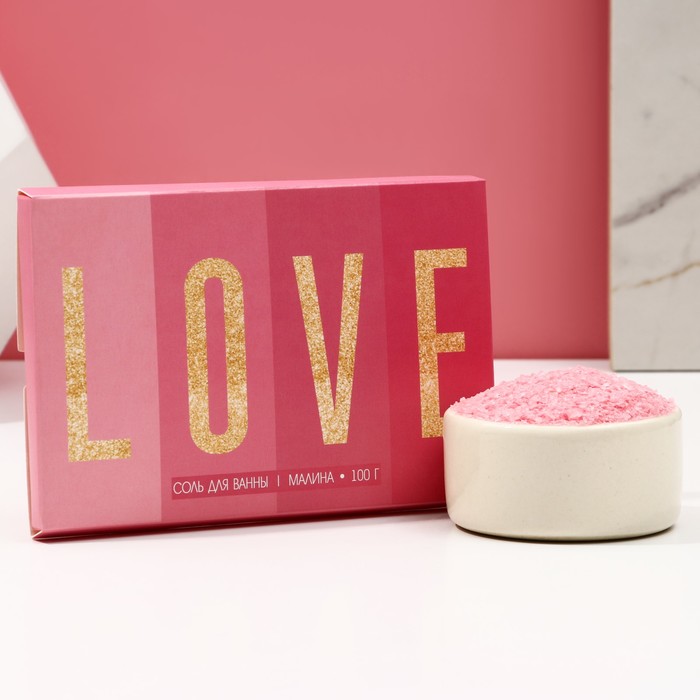 

Соль для ванны Love, 100 г, аромат малины, ЧИСТОЕ СЧАСТЬЕ
