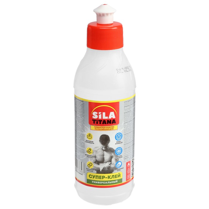 супер клей sila titana универсальный бутылка 0 5 л Супер-клей SILA TITANA, универсальный, бутылка 0.25 л
