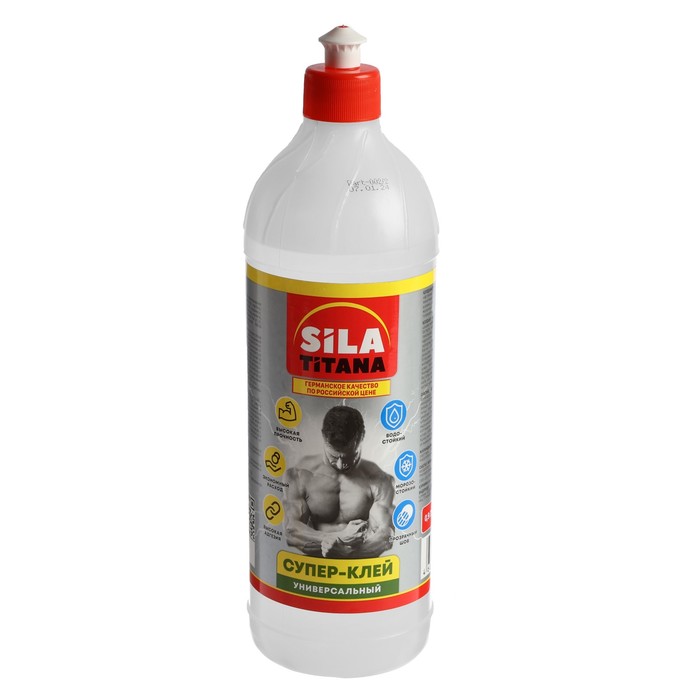 супер клей sila titana универсальный бутылка 0 25 л 10339951 Супер-клей SILA TITANA, универсальный, бутылка 0.9 л