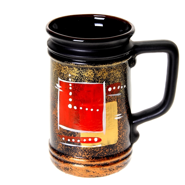 Бокал пивной "Абстракция" чёрная глазурь 0,5л