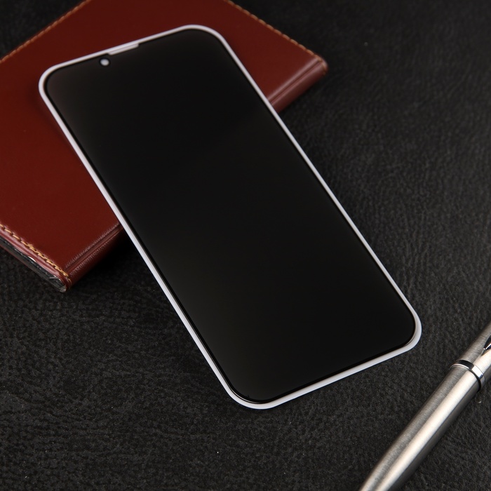 

Защитное стекло для iPhone 13 Pro Max/14 Plus, антишпион, 9H, 0.33 мм, чёрная рамка