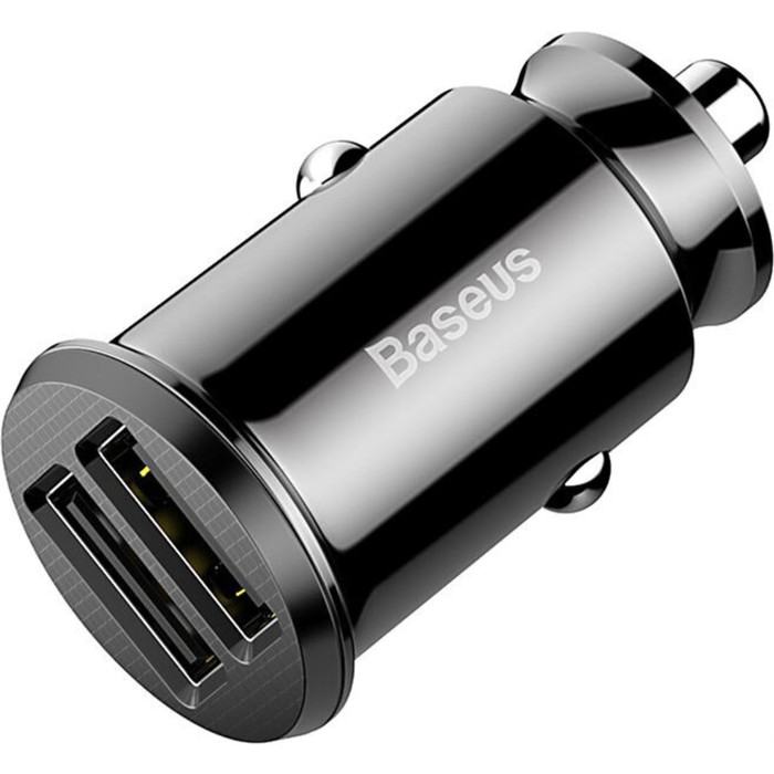 baseus автомобильное зарядное устройство baseus 2usb 3 1 а чёрное Автомобильное зарядное устройство Baseus, 2USB, 3.1 А, чёрное