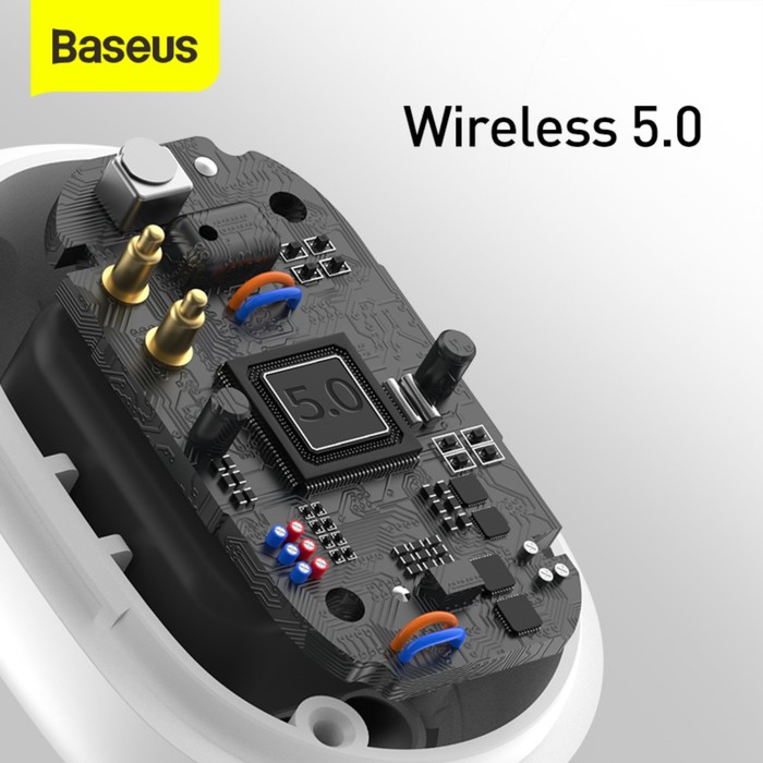 фото Наушники беспроводные baseus wm01 plus, tws, вакуумные, bt5.0, 40/800 мач, микрофон, белые