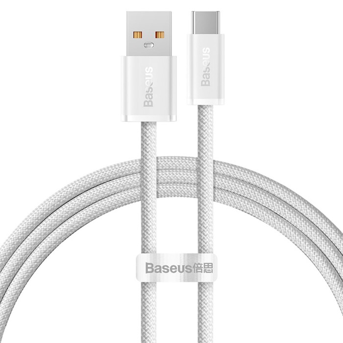

Кабель Baseus, Type-C - USB, 100W, 1 м, белый