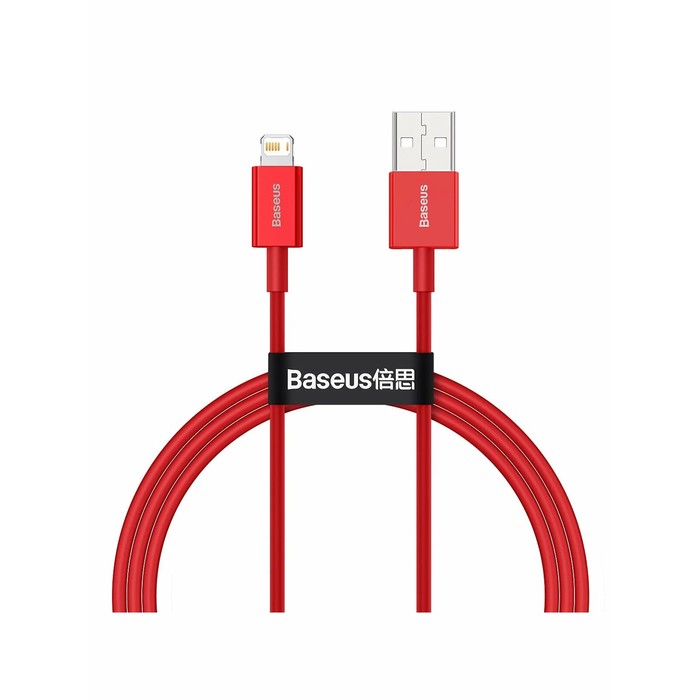 

Кабель Baseus, Lightning - USB, 2.4 A, 1 м, красный