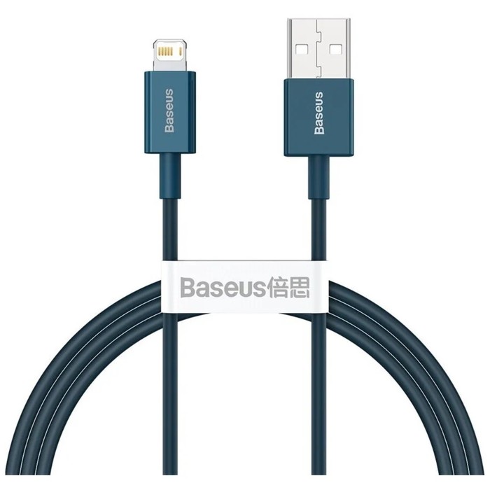 цена Кабель Baseus, Lightning - USB, 2.4 A, 1 м, синий