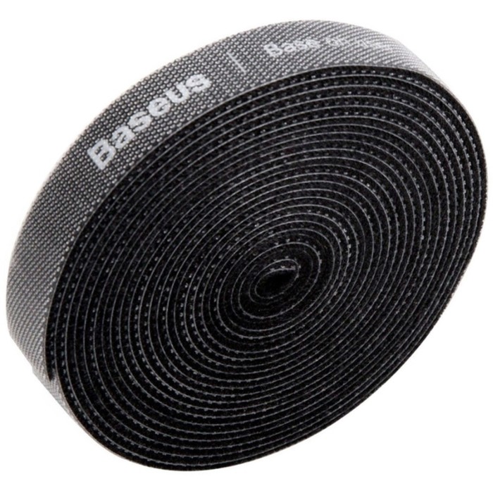 Стяжка для проводов на липучке Baseus Rainbow Circle Velcro Straps, чёрная