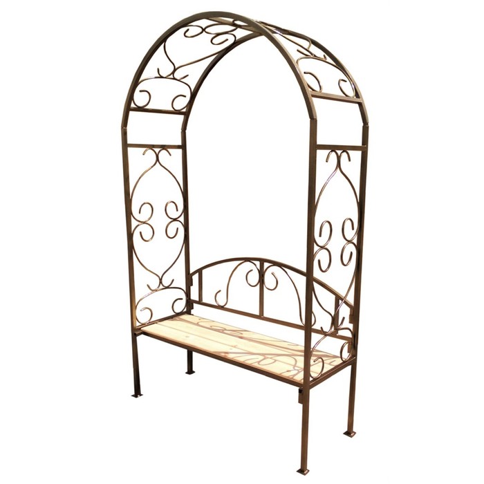 

Арка садовая, со скамейкой, 220 × 135 × 50 см, металл, бронза