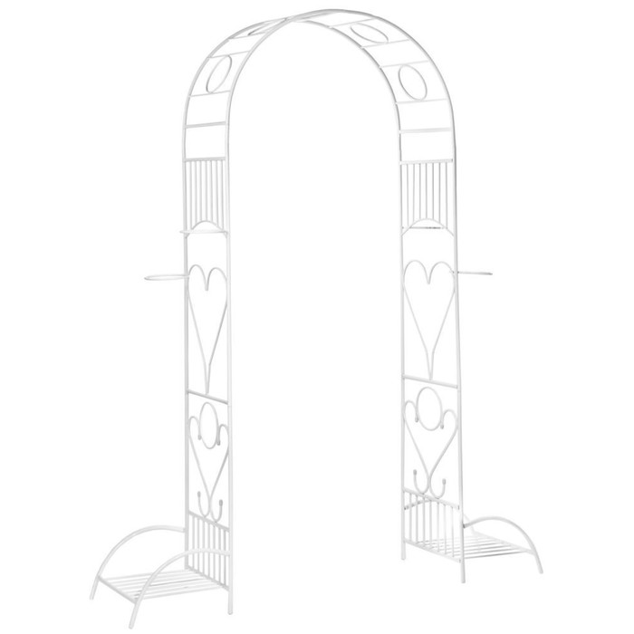 Арка садовая, разборная, 240 × 170 × 40 см, металл, белая, «Лето» арка садовая разборная со скамейкой 240 × 120 × 48 см металл