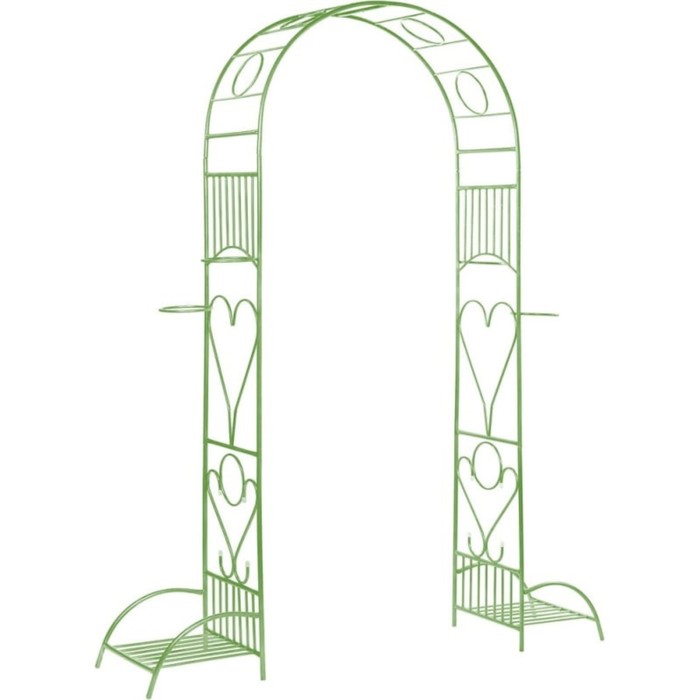 Арка садовая, разборная, 240 × 170 × 40 см, металл, зелёная, «Лето» арка садовая разборная 240 × 125 × 36 5 см металл зелёная greengo