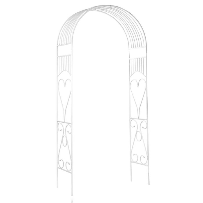 Арка садовая, разборная, 240 × 110 × 36 см, металл, белая, «Лето-2» арка садовая разборная 240 × 125 × 36 5 см металл бронзовая