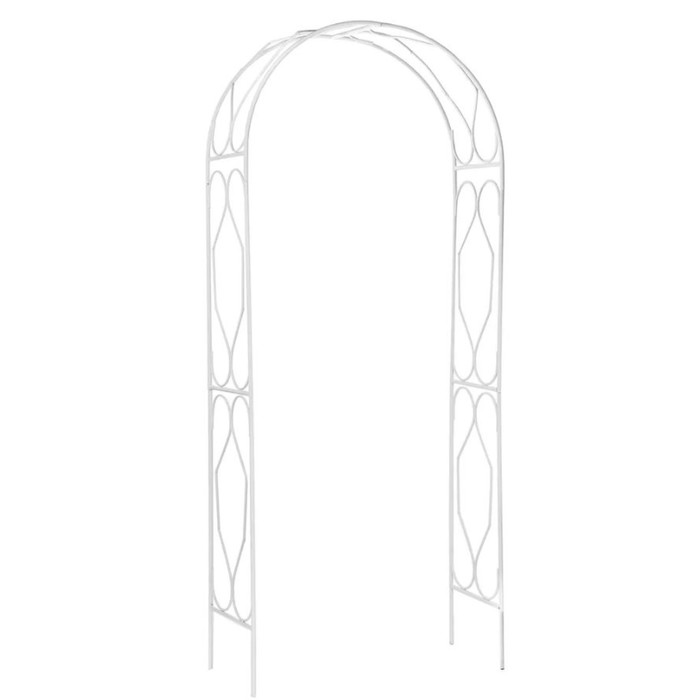 Арка садовая, разборная, 240 × 110 × 40 см, металл, белая, «Ромб» арка садовая разборная 240 × 110 × 36 см металл зелёная ромб 2