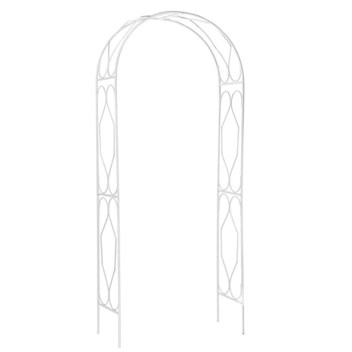 Арка садовая, разборная, 240 × 110 × 36 см, металл, белая, «Ромб-2» арка садовая разборная 240 × 125 × 36 5 см металл бронзовая