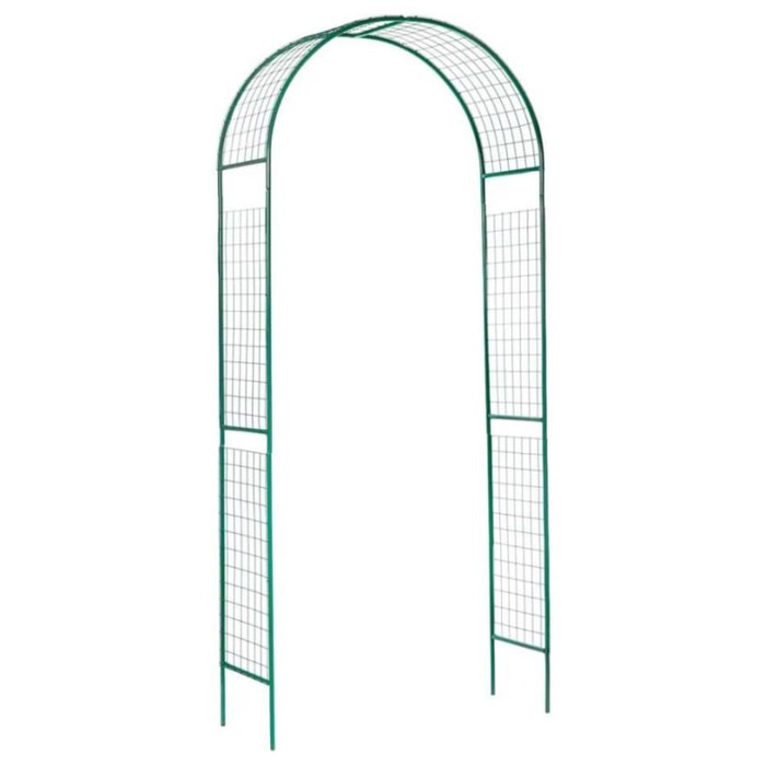 Арка садовая, разборная, 240 × 110 × 40 см, металл, зелёная, «Сетка» арка садовая разборная со скамейкой 240 × 120 × 48 см металл