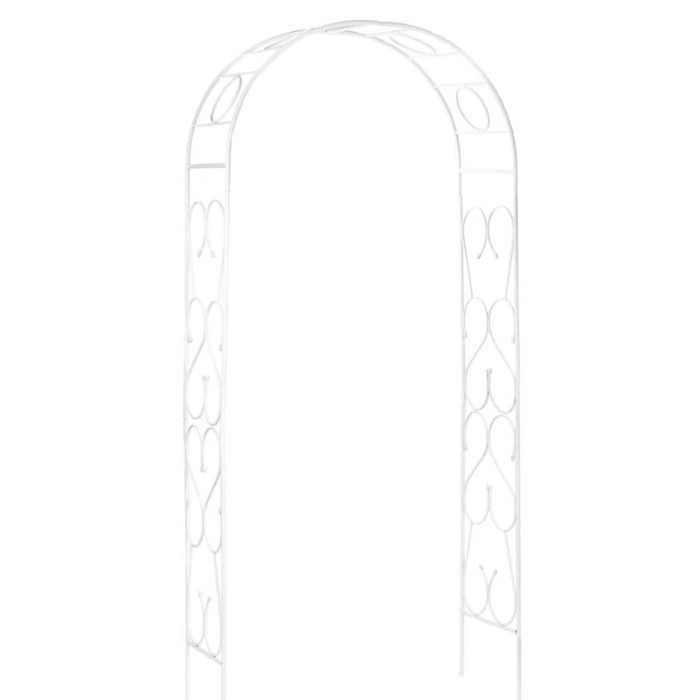 Арка садовая, разборная, 240 × 110 × 40 см, металл, белая, «Тюльпан» арка садовая разборная со скамейкой 240 × 120 × 48 см металл