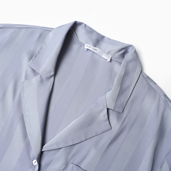 фото Пижама женская (рубашка и шорты) kaftan silk "полоска" р.40-42, голубой