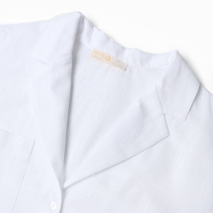 фото Пижама женская (рубашка и шорты) kaftan linen, р.48-50, белый