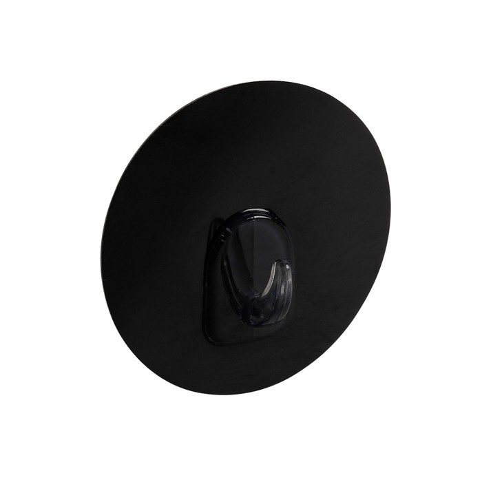 Крючок адгезивный круглый Axentia самоклеящийся из чёрного пластика, Ø 8 см, толщина 2 см цена и фото
