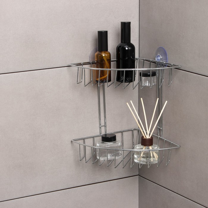 Полка 2х-ярусная угловая, 4 присоски