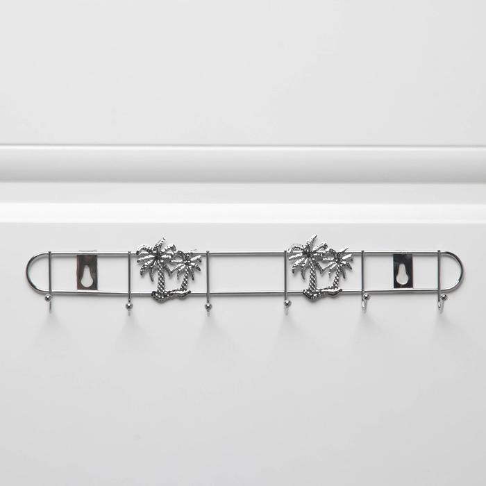 

Вешалка настенная на 6 крючков Доляна «Лето», 33,5×3,5×5,5 см, цвет хром