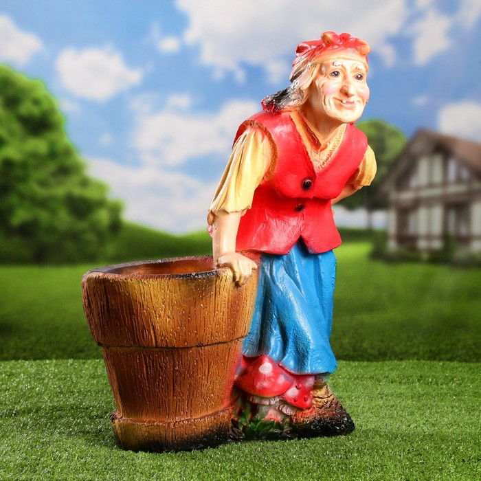 Фигурное кашпо "Бабка-Ёжка"