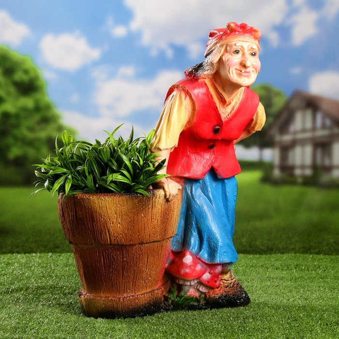 Фигурное кашпо "Бабка-Ёжка"